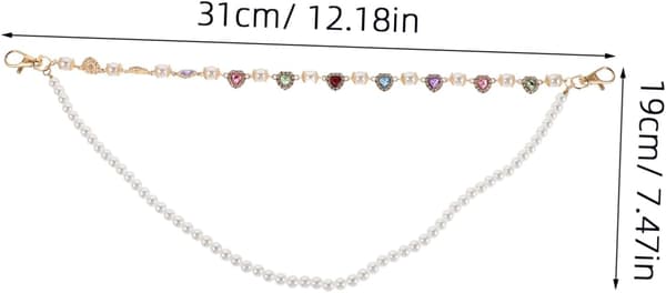 Perle Buksekæde Rhinestone Hjertekæde til Kvinder Taljebælte til Jeans Punk Mode Tilbehør