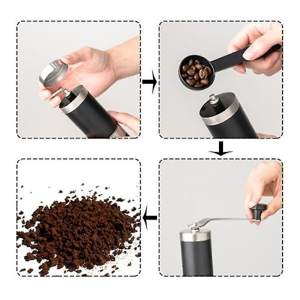 Manuell Kaffe Kvern Mini Rustfritt Håndlaget Bønne