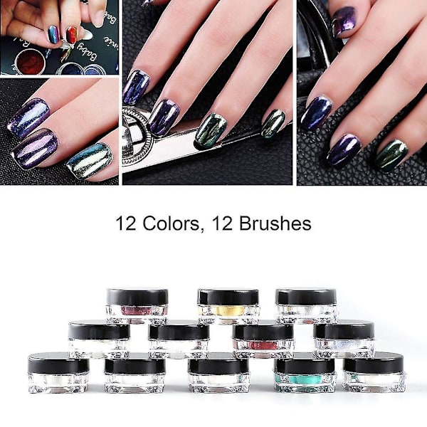 2g Magiskt Spegelkrom Effekt Damm Nagelkonstpulver 12