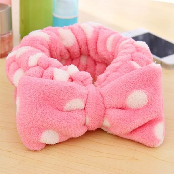 Girl's Bowknot elastiskt hårband Mjukt Coral Fleece Pannband