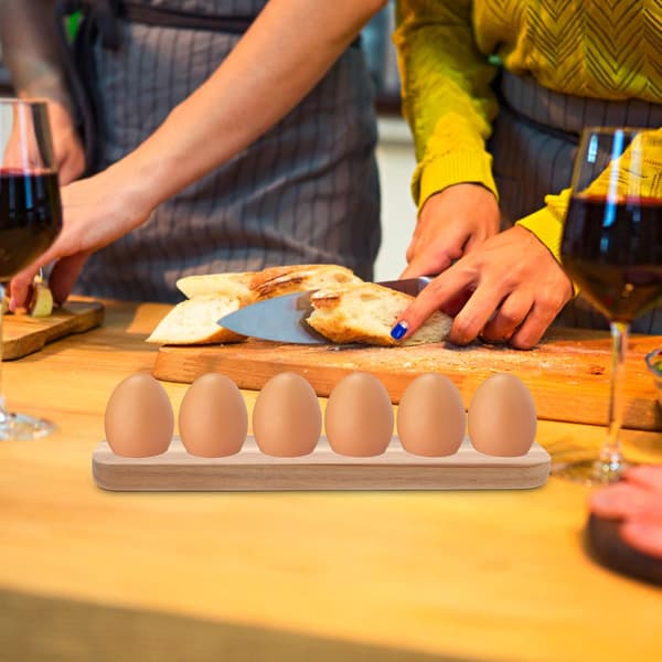 Tre-eggbakke 6 roms design Enkel elegant trehøne-eggoppbevaringsbakke