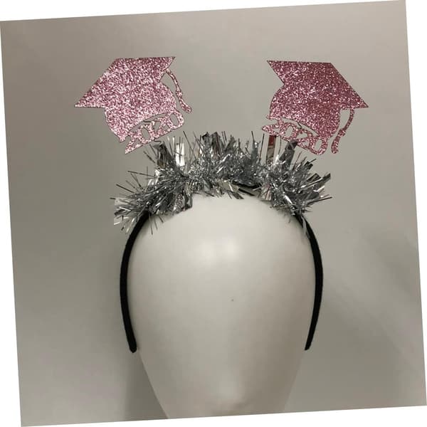 2st Mini Studentmössa Hårband Non Woven Tyg Glitter Design