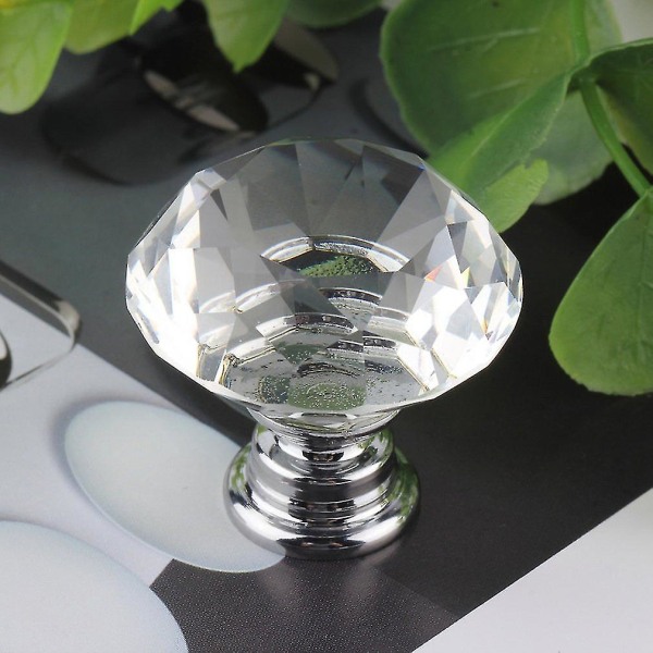 30 mm Diamant Klart Kristallglas Dörr Dra Låda Knopp Skåp