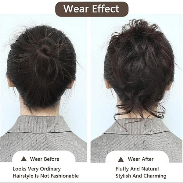 Hiuslisäke, Pötköhiuslisäke, Kiharat Hiukset Scrunchie-Hiuslisäkkeellä, Chignon Voluminous Hiuslisäke, Messy Bun -Hiuslisäkkeet