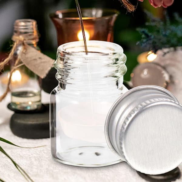 24 st glasflaskor miniflaskor med aluminiumlock 5 ml säker försegling lämplig
