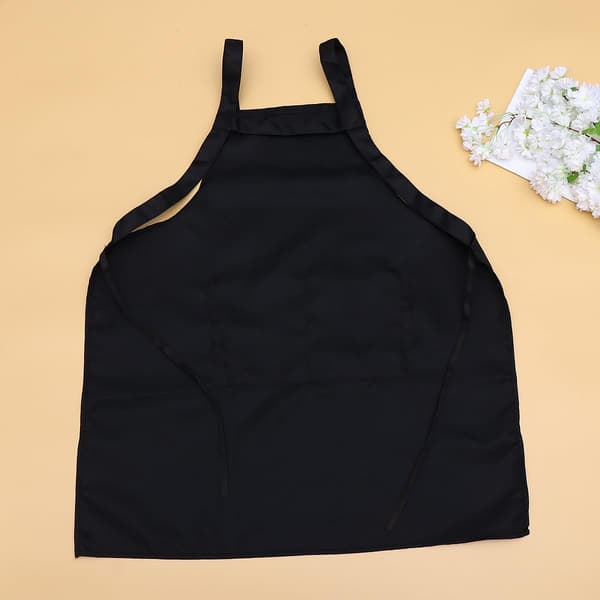 Vanntett arbeidsforkle, oljebestandig forkle, doble skulderstropper, komfortabel passform, polyester, svart