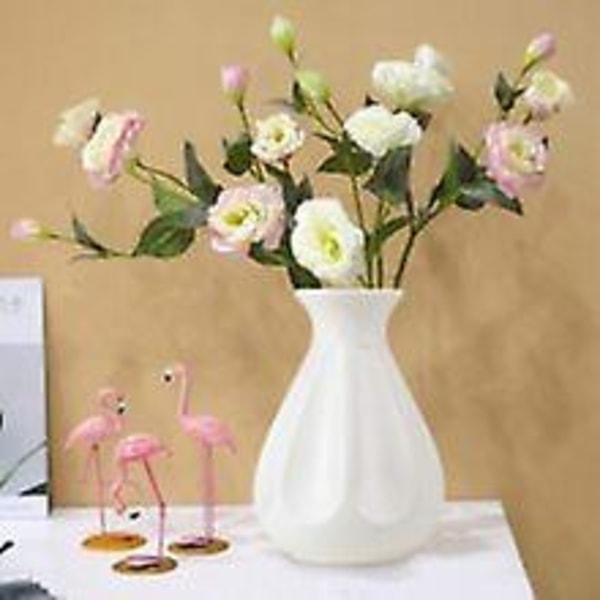 Lantlig Blomvas Blomkruka Dekorativ Vas Prydnader, vit