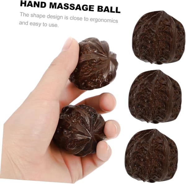 Træ håndmassagebolde 6 stk sæt valnød akupressur massagepynt