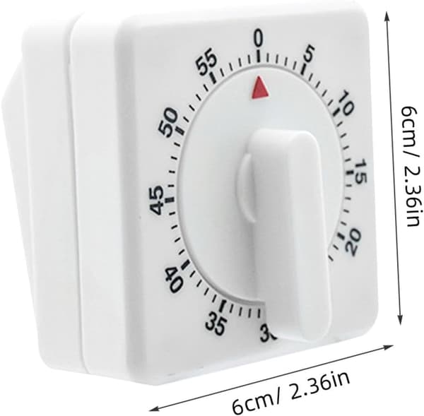 Kjøkkentimer Mekanisk Timer 60 Minutter Enkel Form Plast Metall