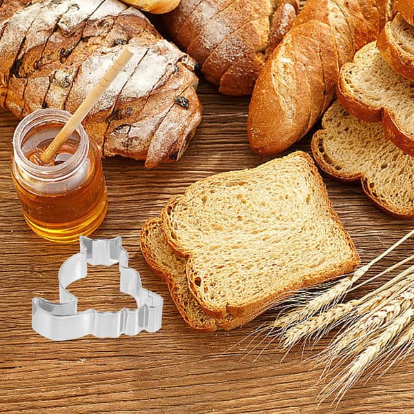 6 stk. Kattekakeformer Sett i rustfritt stål Kjeksform for kakebaking med krøllete hale
