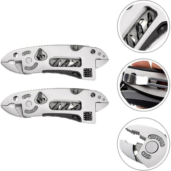 Multitool Camping Tilbehør Ophængs Næsetang Multitool Multi-Tang (sølv) (2 stk