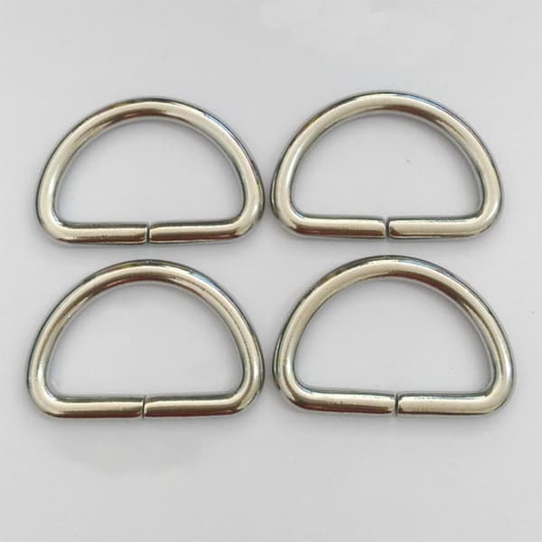 100 st metall D-ringar och väskans anslutningsspännen silverlegering D-formade ringar