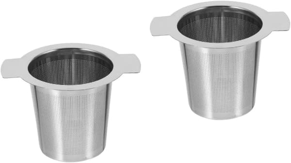 2 stk. tefilter i rustfrit stål til løs tebladskrydderifilter til daglig brug
