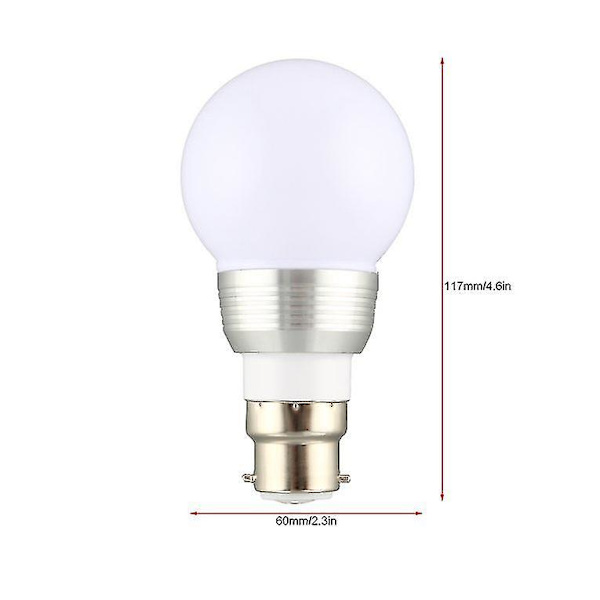 3W B22 16 Värillinen RGB LED-Lamppu Polttimo Kaukosäätimellä