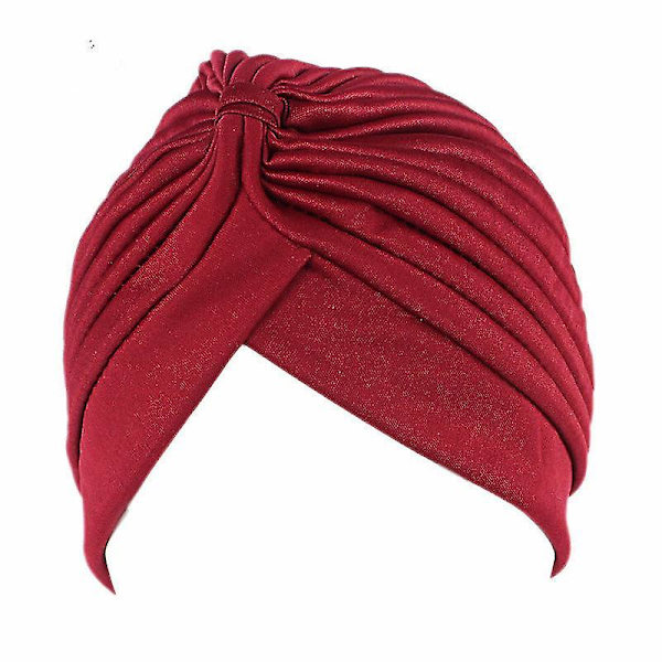 Naisten Yksivärinen Turbaani Hattu Päähuivina Beanie Hattu Pääasu Ywq Wine Red