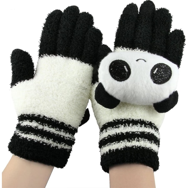 Søte Panda Vinter Ull Touchscreen Hansker For Kvinner Jenter