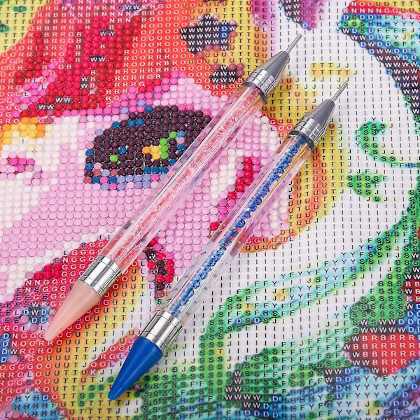 2 stk Rhinestone Diamantmaling Penne Værktøjer til 5D DIY Maleri Gem Voks Picker Værktøj