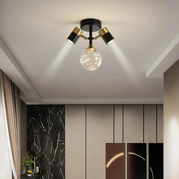 3-ljus 24 cm Globe Design Flush Mount Lampor Metall Glas