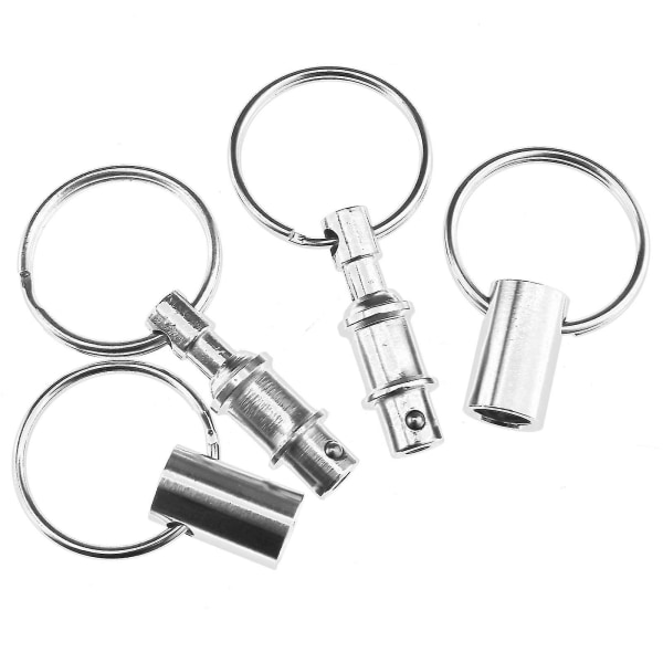 Avtakbare hurtigutløsende nøkkelring nøkkelringer To delte ringer (sølv) (3 stk)