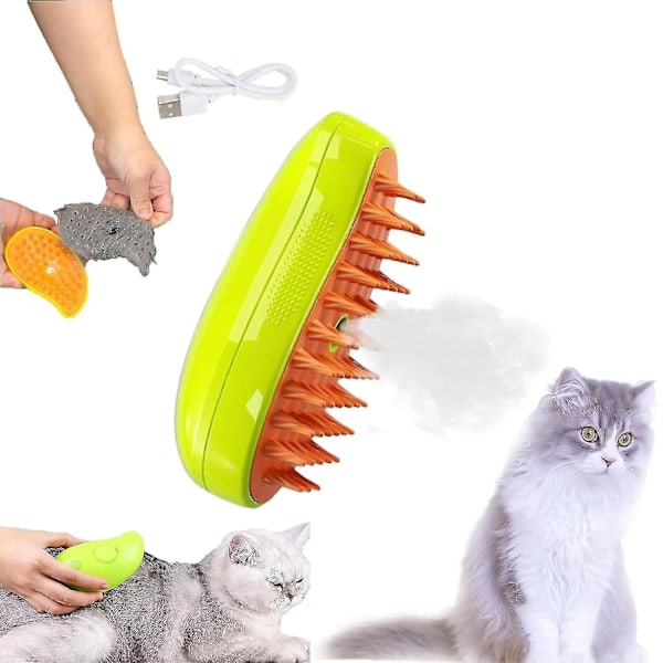 Steamy Cat Brush, 3 In1 Cat Steamy Brush,best Self Cleaning Steam Cat Brush For Massage, Multifunctional Cat Steamer Brush, For Removing Tangled And L