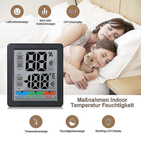 Digital Mini Hygrometer Termometer Hygrometer Indendørs Udendørs Temperatur Og Luftfugtighedsmåler