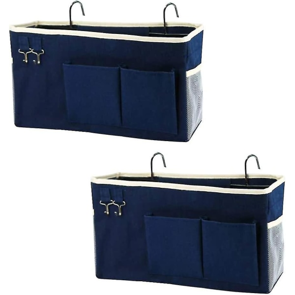 Sengside Caddy, 2-pakks Sengside Organizer Caddy Hengende Oppbevaring For Sovesaler Sengestenger Bunn