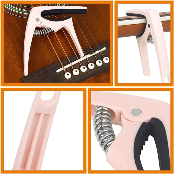Gitarr Capo Universal Abs Snygg Rosa Gitarrklämma Praktisk Stämapparat Säkerställer Stabil Konsekvent Ljudkvalitet för Elgitarr