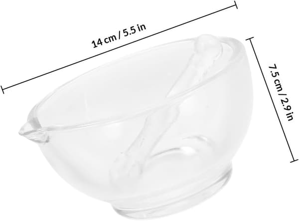 Morter- og støder-sæt i glas til køkkenbrug med ergonomisk støderdesign og glat overflade