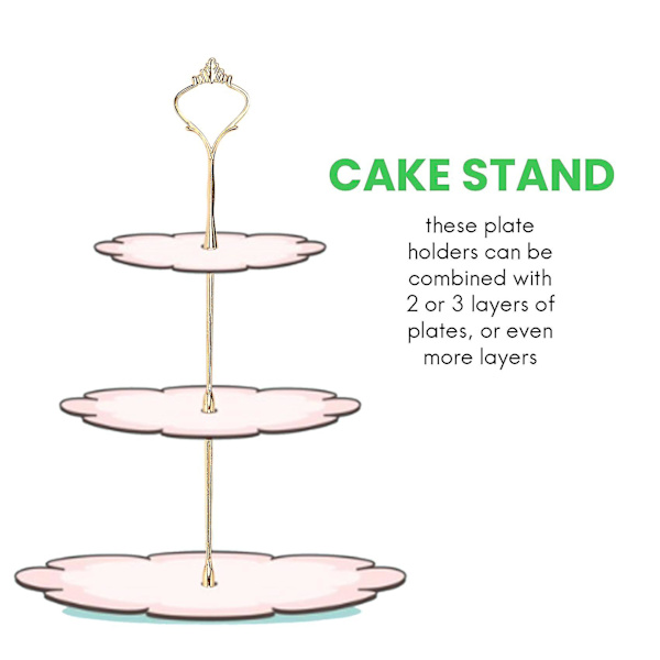 6 stk. Beslag til 3-lags kageholder - Hardwareholder til Resin Håndværk DIY Fremstilling af Cupcakes