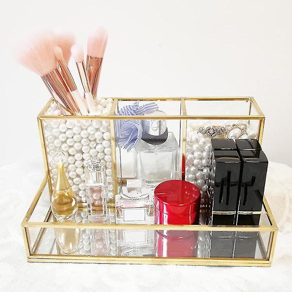 Klar Akryl Makeupbørsteholder med 4 Rum