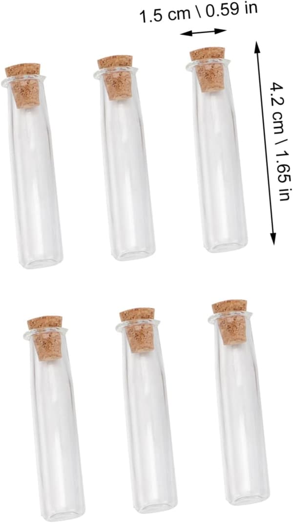 60-pack stjärnformade glasflaskor med korkpropp för DIY-hantverk, dekoration och fester
