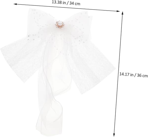 Brude slør med sløjfe Hårklemme Elegant bryllupstilbehør Blødt flydende design