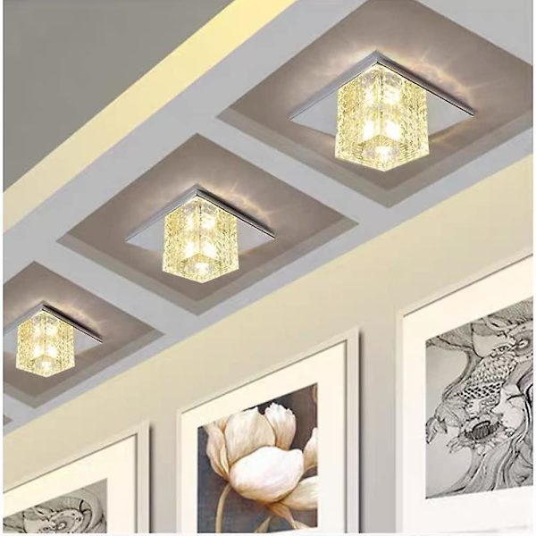 12cm LED Taklampe Krystall Moderne Flush Mount Metall