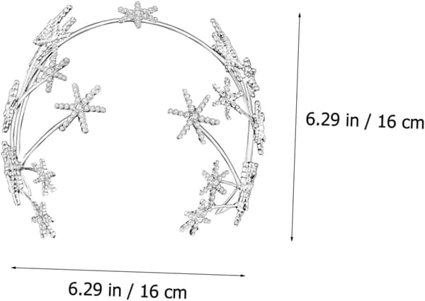 Stjernedekor Brudekrone Tiara Elegant Rhinestone Bryllupshodeplagg Hårpynt