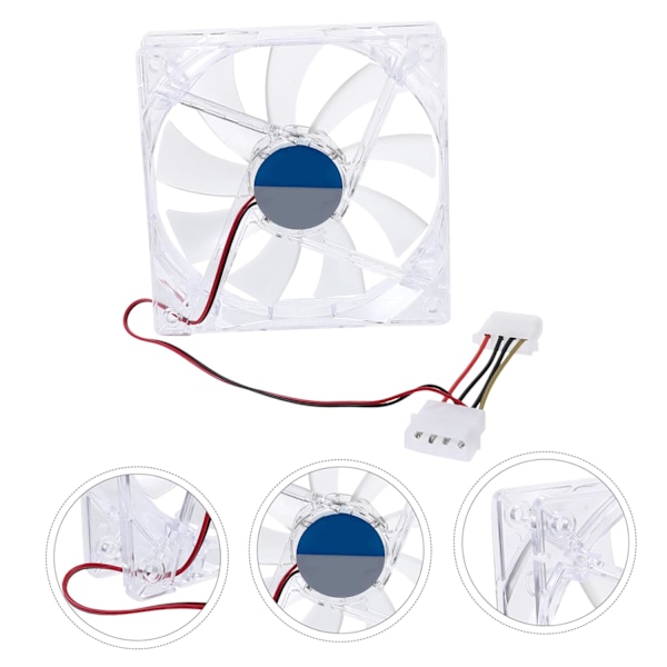 Effektiv Varmeafledning 12cm CPU Køleventilator LED Ventilator Radiator