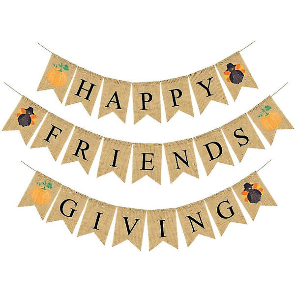 Thanksgiving Party Banner Græskar Burlap Swallowtail Garland Bunting Flag Linned Dovetail Form Party Tilbehør Til Party Dekorationer