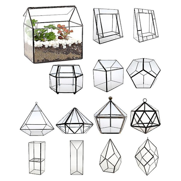 Geometrinen Lasinen Kukkaruukku Terrarium Laatikko Mehikasvien Istutusastia