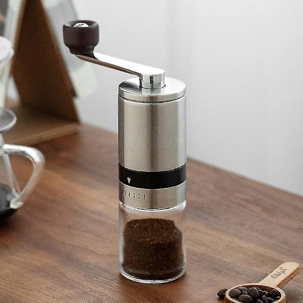 Bærbar Manuel Kaffe Kværn i Rustfrit Stål med Keramisk Burr Bønne Mølle