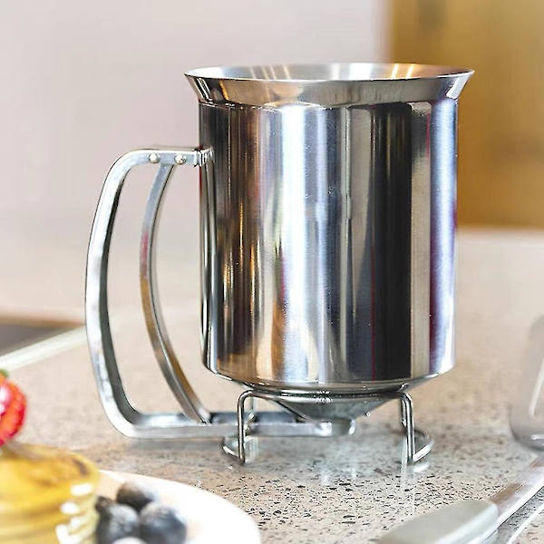 Kagedej Dispenser, Perfekt Værktøj, Håndholdt Rustfrit Stål Dej Dispenser Blandingsdej Dispenser (farve: sølv) (1 stk)