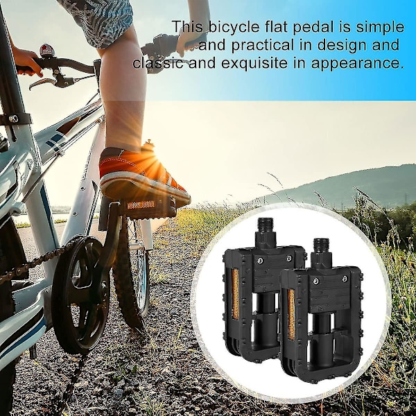 Foldbare cykelpedaler, foldbare cykelpedaler med aluminium, holdbare foldbare cykelpedaler i plastik, cykeltilbehør (a-1)
