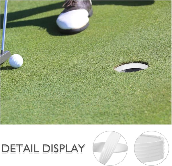 6 stk Golfhullkoppringer Hvit Plast Golf Putting Treningsenhet Hullforsterkningsringer