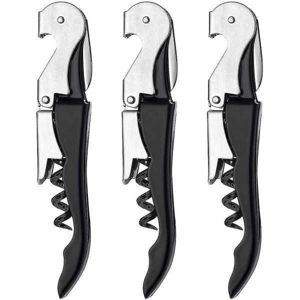 3 In 1 Bottle Opener,corkscrew Wine Opener,waiters Friend(3pcsblack)