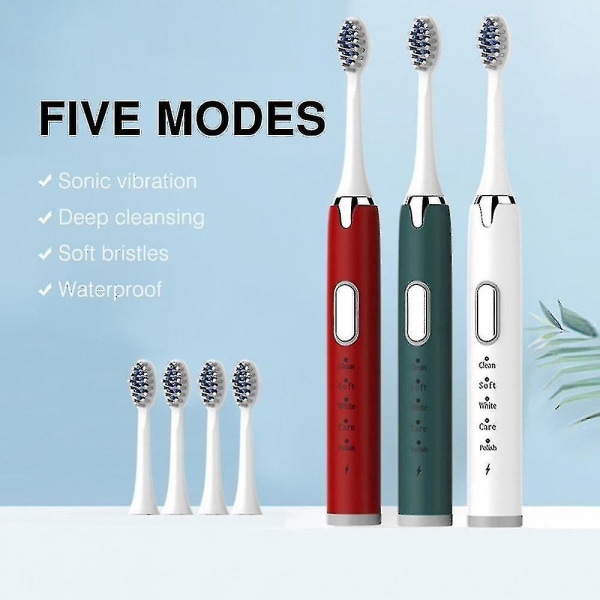 tandbørste for voksne Genopladelig Ultra Sonic Vaskbar Afslappende Kraftig elektrisk tandbørste c813 | Fyndiq