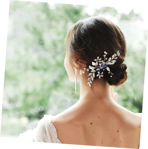 Brudhårskam Elegant Blomdesign och Strass Handgjorda Håraccessoarer