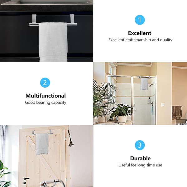 2 stk. håndklestativ i rustfritt stål med sterk og stabil struktur, stansefri design