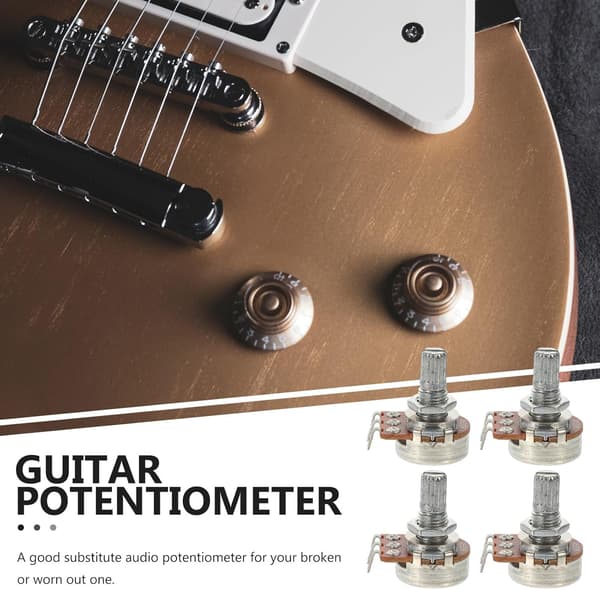 4 stk. lineær konisk potensiometer gitarpotensiometer erstatning sterk struktur aluminium jern solid gitarreparasjon