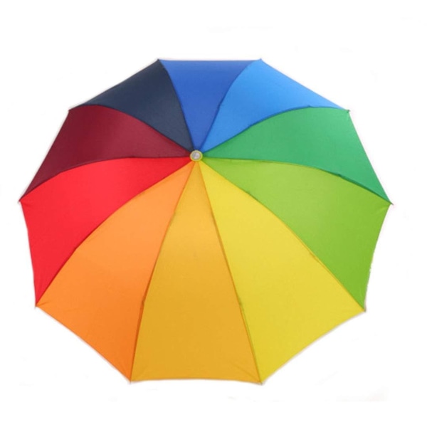 Vindtæt kompakt rejseparaply, ergonomisk håndtag regnbuefarve 10 ribben, kompakt og let, sammenfoldelig rygsækparaply til mænd og kvinder