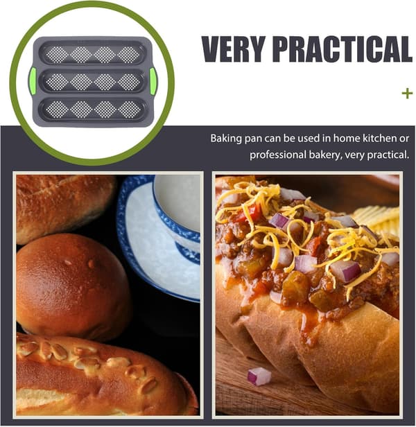 Bageform med tre riller, non-stick silikoneform, robust silikonemateriale