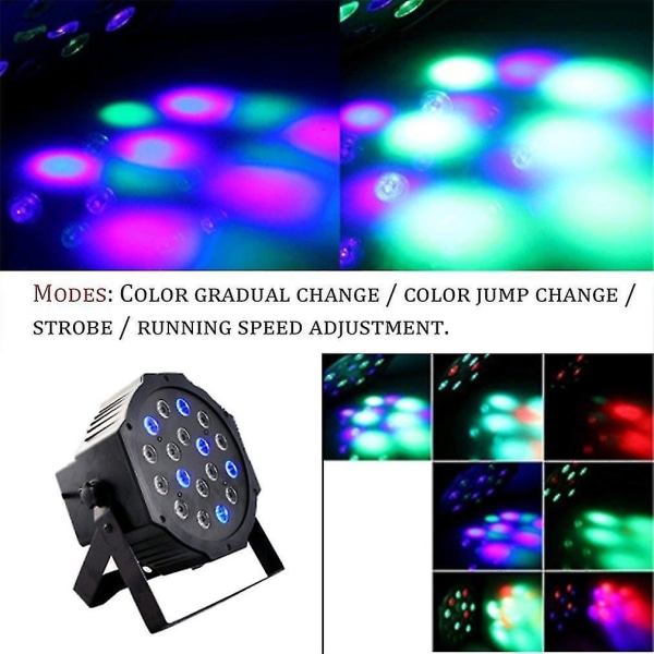 18w 18led RGB-blanding Scene Lys 6 Kanaler Party DJ