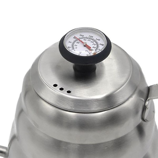 1l stål kaffekanna termometer droppvattenkokare gåshals